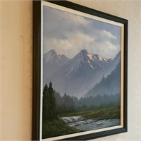 Vintage Mt Bachelor BC Canada Oil on Canvas
