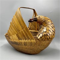 Vintage Woven Bird Basket