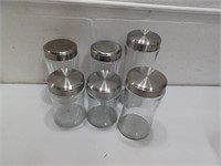 6 Kitchen Canisters Glass Q10B