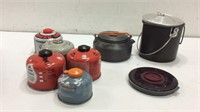 2 Camp Pots & 5 Fuel Canisters K10C