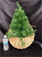 WOVEN BASKET & ARTIFICIAL CHRISTMAS TREE