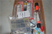 FLAT OF WORMS, CRAPPIE JIGS, FLOATS, MISC