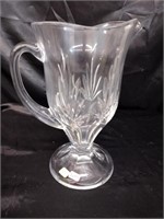 CRYSTAL FOOTED PITCHER 10"