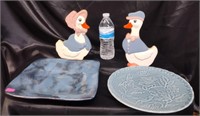 MIXED LOT  / 2 PLATES / 2 GEESE