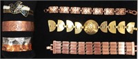 Vintage SW Cooper, Sterling & Brass Bracelets