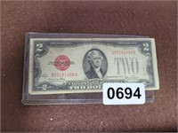 1928 $2.00 RED SEAL SILVER CERTIFICATE