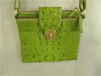 Brahmin Lady's Green Faux Alligator Shoulder Bag