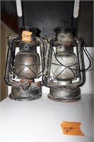 2 Swallow brand metal & glass lanterns