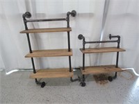(2) Industrial Style Hanging Shelving