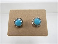925 Sterling Silver & Turquoise Post Earrings