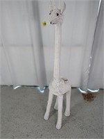 5ft Tall White Wicker Giraffe w/ Dry Flower Pot