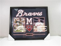 Framed SIGNED "Hank Aaron" Braves #44 w/ COA