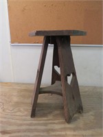 Wooden Stool with Heart Cutouts