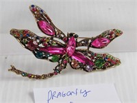Multi Colored Dragonfly Brooch Pin
