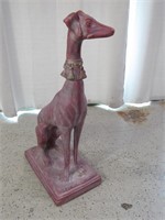 Rare! Resin Purple Whippet Good Luck Dog Statue