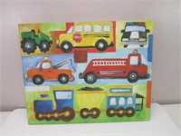 Children's Firefighter Truck, School Bus, Canvas +