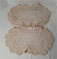(4) KNITTED DOILIES