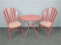3 Pc Metal Table And Chairs Set
