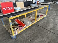 Mobile Timber Topped Storage & Work Bench
