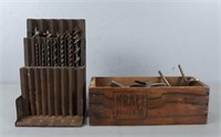Lot Of 2 Wood Boxes W/ Vintage Tools