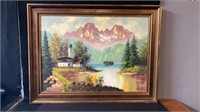 Vintage Framed Original Oil On Canvas Signed By Ar