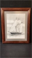 Framed Bluenose II Print ( 13" X 16" Including Fra