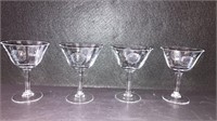 4 Cornflower Pattern Cut Crystal Sherbet Glasses 5