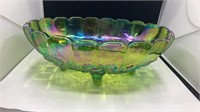 Very Large Footed Carnival Glass Dish 8.5" Wide X