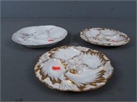 3x The Bid Vintage Porcelain Oyster Plates