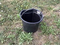 black flat back water bucket