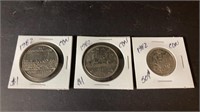 Two Varieties 1982 Canadian Silver Dollars And 50