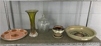 5x The Bid Vintage Glass And Pottery