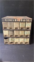 Vintage E, Edelmann & Co Chicago Metal Cabinet Org