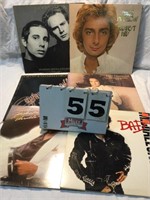 Six rock ‘n’ roll LP record albums