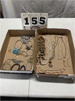 Two boxes of costume jewelry