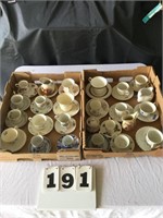 Assorted cups and saucers