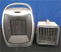 2 Small Personal Heaters - work