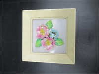 Framed bone china floral