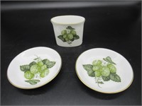 Royal Worcester toothpick holder and 2 dishes