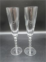 Pair of 2000 Champagne flutes