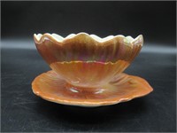 Royal WInton Lusterware Orange Lotus dish/cup
