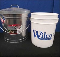 10 Gallon Galvanized Storage Can w/Lid, Bucket