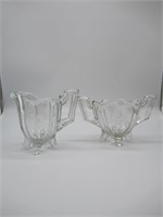 Etched Glass Cream and Sugar Set