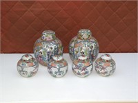Vintage Chinese Famille Rose cookie jars