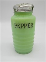 Jadeite Beehive Pepper Shaker 1930's