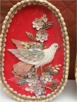 A pair of vintage shell birds Wall Hanging
