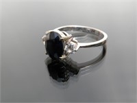 Sterling ring with blue sapphire with POA