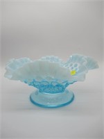 Fenton Hobnail Opalescent Blue & White Footed