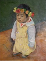 Little indigenous girl - oil on canvas