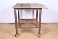 Metal Work Table On Casters